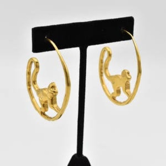 🆕Authentic ToryBurch Monkey Call Of The Wild Earrings At Awesome Price - Picture 7 of 12